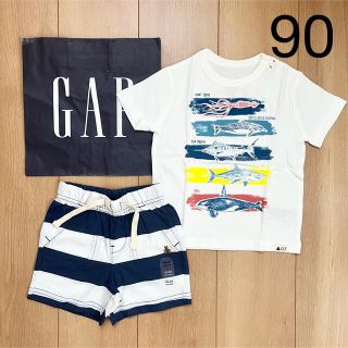 ベビーギャップ(babyGAP)の新品　baby gap 半袖　Tシャツ　パンツ　セット　90 男の子　半ズボン(パンツ/スパッツ)