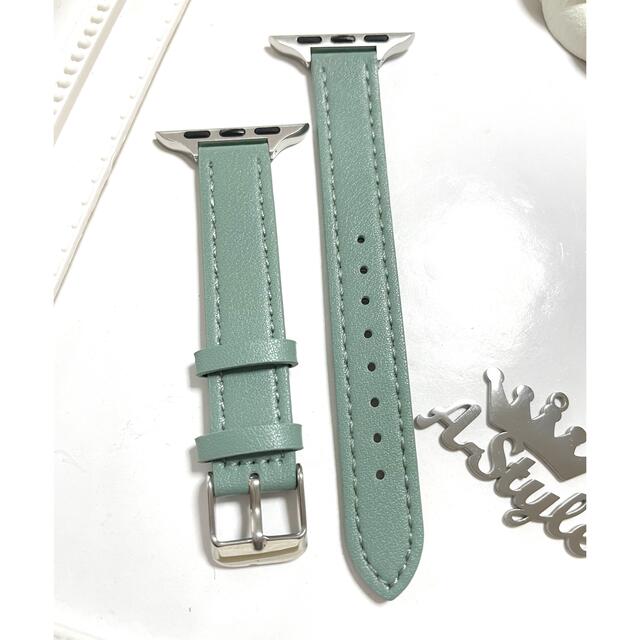 くすみミントブルー　スリムベルト　アップルウォッチ　レディース　バンド レディースのファッション小物(腕時計)の商品写真