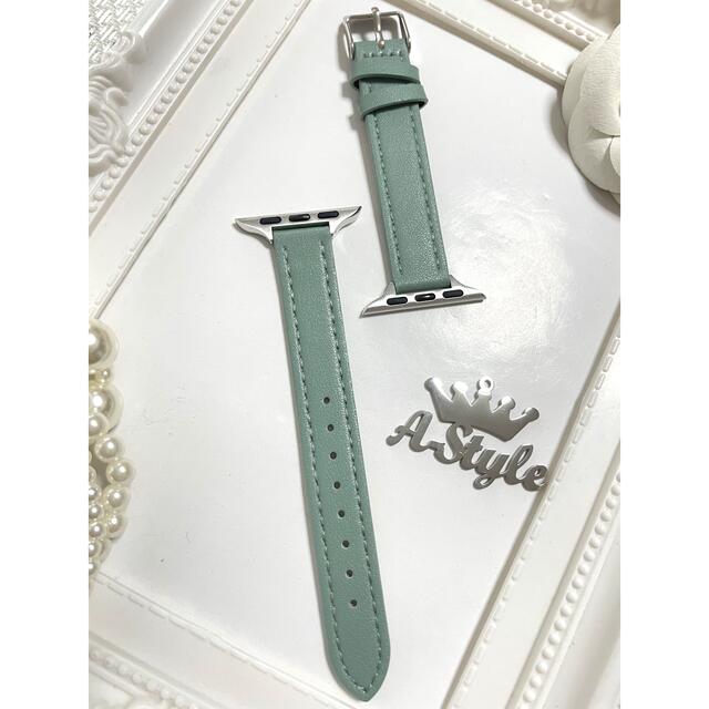 くすみミントブルー　スリムベルト　アップルウォッチ　レディース　バンド レディースのファッション小物(腕時計)の商品写真