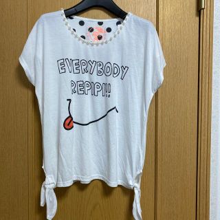 レピピアルマリオ(repipi armario)のパール付カットソー新品(Tシャツ(半袖/袖なし))