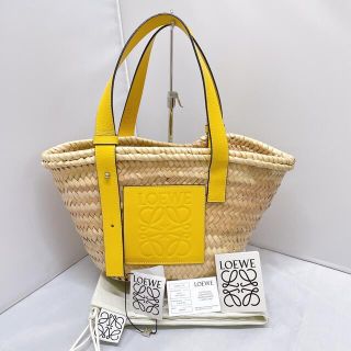 LOEWE ロエベ スクエア バスケット ミニストロー　yellow