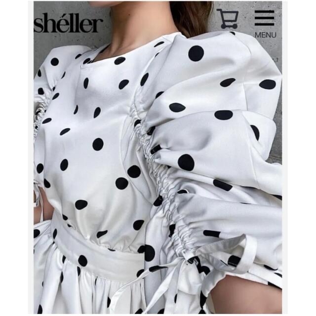 シェリエ sheller ドット ペプラムトップスの通販 by ゆきこ's シェリエ sheller ドット ペプラムトップスの通販 by ゆきこ's