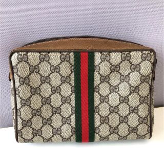 グッチ(Gucci)の✨美品✨グッチ セカンドバッグ GG ウェビング シェリー 茶 PVC レザー(クラッチバッグ)