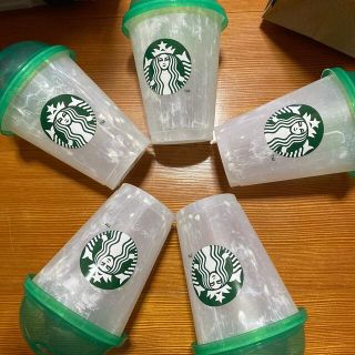 スターバックスコーヒー(Starbucks Coffee)の新品　スターバックス　カラーチェンジングリユーザブルコールドカップグリーン　5個(タンブラー)