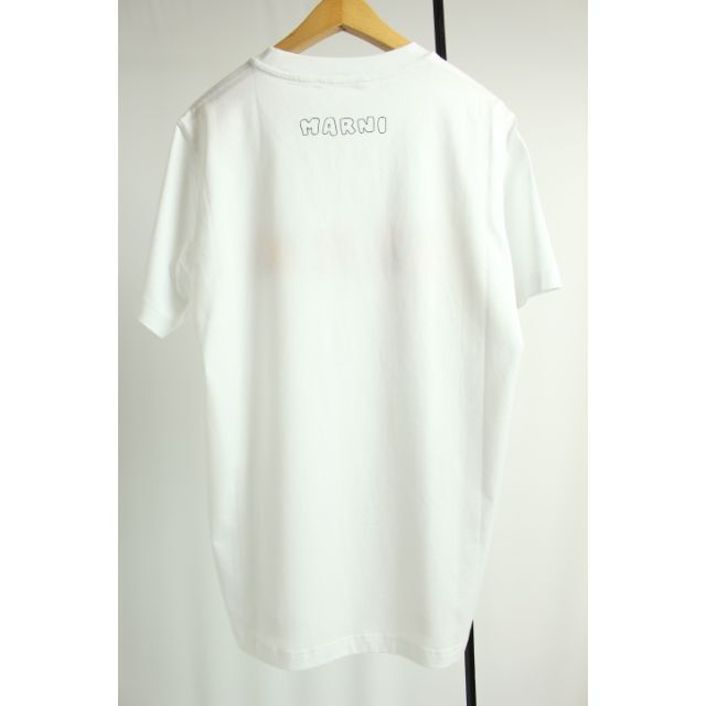 MARNI マルニ ロゴ プリント Tシャツ Tee トップス ホワイト 白系 Tシャツ/カットソー(七分/長袖) 正規輸入販売元