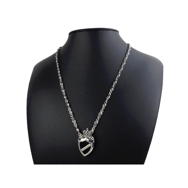 ジャスティンデイビス ネックレス CROWN SHIELD×TINY CROSS ペンダント