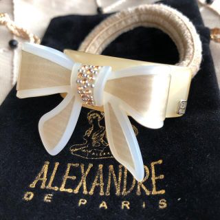 アレクサンドルドゥパリ(Alexandre de Paris)のアレクサンドルドゥパリ　上品♡ビジュー付き♡テンダーリボン♡ヘアポニー♡ヘアゴム(ヘアゴム/シュシュ)