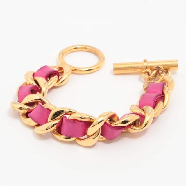 CHANEL - シャネル  GP×革  ピンク レディース その他アクセサリー