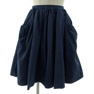 ロイスクレヨン(Lois CRAYON)のロイスクレヨン スカート ギャザースカート フレア ミディ丈 日本製 青 M(ひざ丈スカート)
