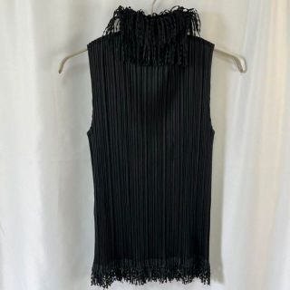 プリーツプリーズイッセイミヤケ(PLEATS PLEASE ISSEY MIYAKE)の【極美品】2004aw PLEATS PLEASE フリンジ ハイネックトップス(Tシャツ(半袖/袖なし))