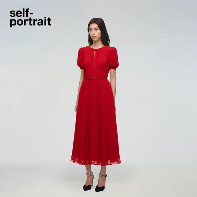 ❤️正規品Selfportrait22新作新品★赤　ロングワンピース　ドレス 1