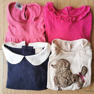 プチバトー(PETIT BATEAU)のプチバトー、リシェス、プティマイン　4点セット　80サイズ(シャツ/カットソー)