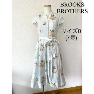 ブルックスブラザース(Brooks Brothers)のブルックスブラザーズ　7号　美品　コットンボイルAライン　刺繍　膝丈ワンピース(ひざ丈ワンピース)