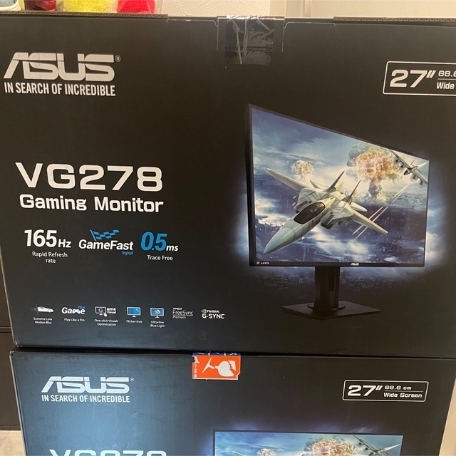 ASUS(エイスース)のASUS ゲーミングモニター VG278QR 27インチ/フルHD/0.5ms スマホ/家電/カメラのPC/タブレット(ディスプレイ)の商品写真