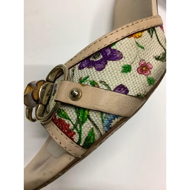 Gucci(グッチ)のGUCCI　フローラ　ミュール　ベージュ　バンブービットr212 レディースの靴/シューズ(ミュール)の商品写真