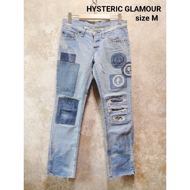 HYSTERIC GLAMOUR(ヒステリックグラマー)のHYSTERIC GLAMOUR ヒステリックグラマー パッチ ダメージデニム メンズのパンツ(デニム/ジーンズ)の商品写真