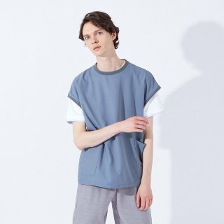 アバハウス(ABAHOUSE)の【ブルーグレー】【Comfortable】ダブルポケット ベスト / ノースリーブ Tシャツ(その他)