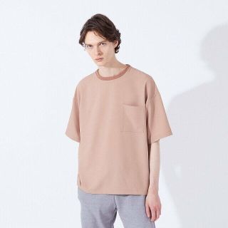 アバハウス(ABAHOUSE)の【スモークピンク】【Comfortable】変形 切替 半袖 Tシャツ(Tシャツ/カットソー(半袖/袖なし))