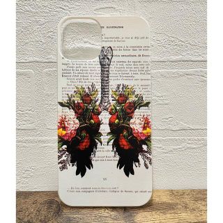 【在庫処分セール】 iPhone 13 ケース　肺　臓器　花　骸骨　シリコン(iPhoneケース)