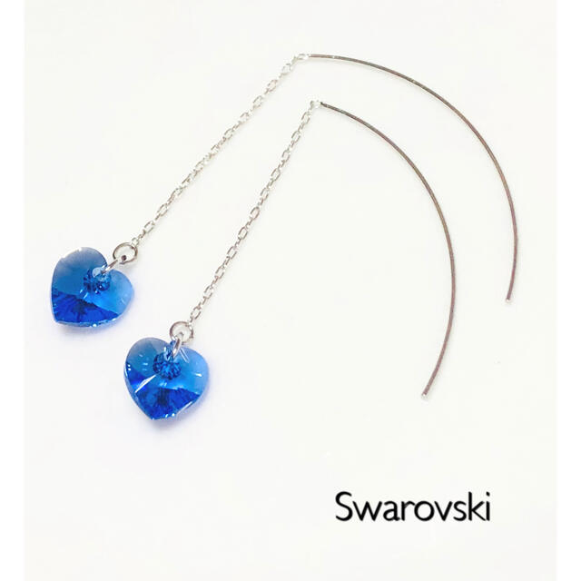 SWAROVSKI(スワロフスキー)の輝く　ハート　スワロフスキーアメリカンピアス　★カラーお選び頂けます★ ハンドメイドのアクセサリー(ピアス)の商品写真