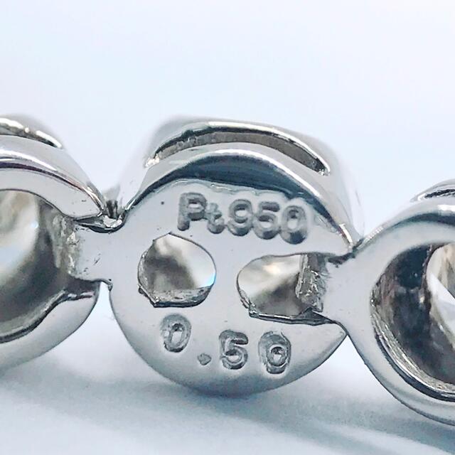 0.50ct QVC ダイヤモンド チェーンリング PT950 フリーサイズの 0.50ct QVC ダイヤモンド チェーンリング PT950 フリーサイズの
