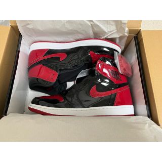 ナイキ(NIKE)のNIKE ナイキ エアジョーダン1 パテント ブレッド Air Jordan 1(スニーカー)