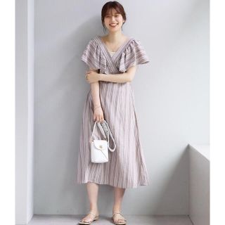 ナチュラルクチュール(natural couture)の【新品未使用】ギャザーフリル大人ガーリーワンピース(ロングワンピース/マキシワンピース)