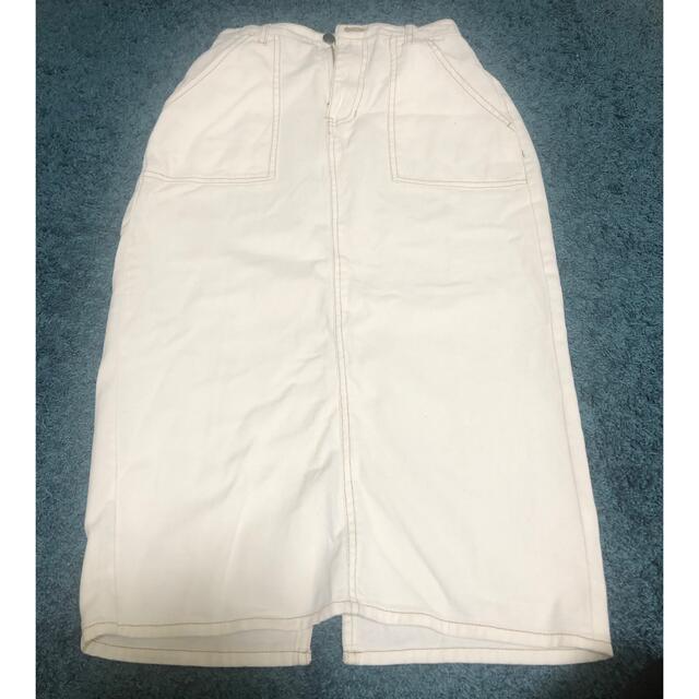 ホワイトタイトスカート レディースのスカート(ひざ丈スカート)の商品写真
