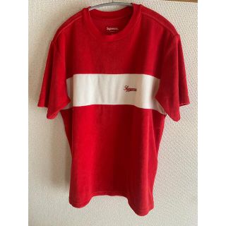 シュプリーム(Supreme)の希少レア　supreme シュプリーム　刺繍ロゴ　Tシャツ　S  パイル地　赤　(Tシャツ/カットソー(半袖/袖なし))