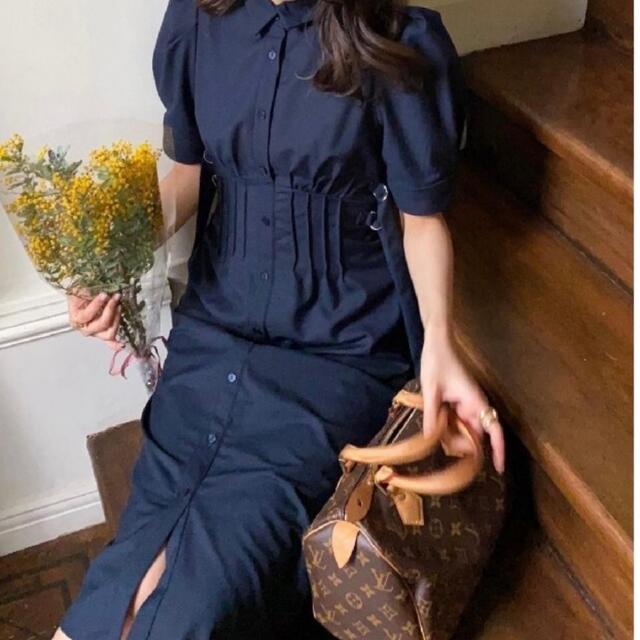 SNIDEL(スナイデル)のrielle riche Waist Belt Shirt One-Piece レディースのワンピース(ロングワンピース/マキシワンピース)の商品写真