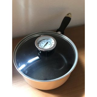 温度計付き焙煎片手鍋 16㎝　焙煎機　焙煎器　サンプルロースター　 鍋焙煎(調理道具/製菓道具)