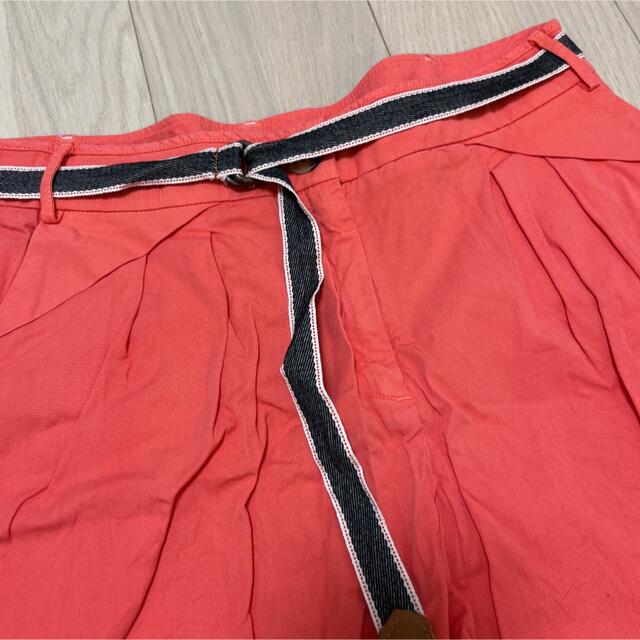 新品 未使用 ハーフパンツ ショートパンツ レディース 赤 オレンジ レッド レディースのパンツ(ショートパンツ)の商品写真