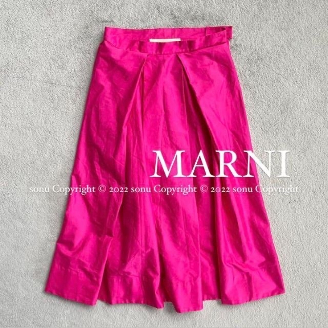 2021SS MARNI マルニ コットン タック スカート 36 ピンク