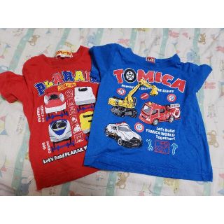 タカラトミー(Takara Tomy)のトミカ&プラレール　Tシャツ　80cm   2枚(Tシャツ/カットソー)