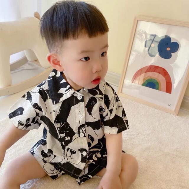韓国子供服 パンダ柄セットアップ