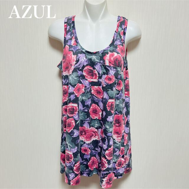 AZUL by moussy(アズールバイマウジー)のAZUL●花柄トップス●ゆる●アズール●美品 レディースのトップス(カットソー(半袖/袖なし))の商品写真