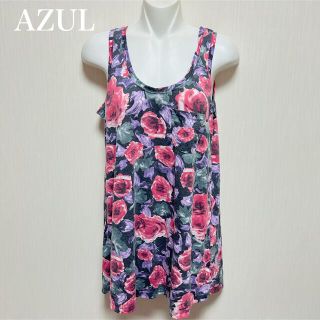 アズールバイマウジー(AZUL by moussy)のAZUL●花柄トップス●ゆる●アズール●美品(カットソー(半袖/袖なし))