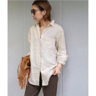 ドゥーズィエムクラス(DEUXIEME CLASSE)の美品✨ドゥーズィエムクラス LINEN ワイヤーウォッシュシャツ 麻 リネン(シャツ/ブラウス(長袖/七分))