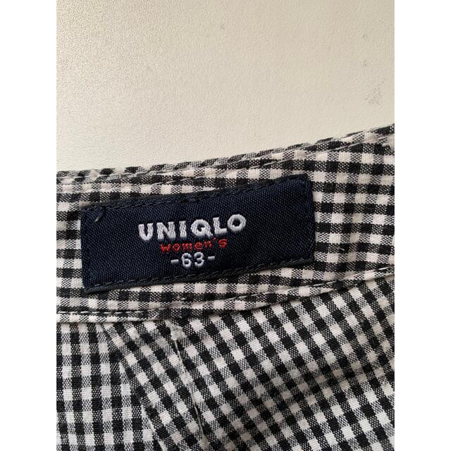 UNIQLO(ユニクロ)のUNIQLO ユニクロ モノクロギンガムチェックパンツ サイズ63 レディースのパンツ(クロップドパンツ)の商品写真