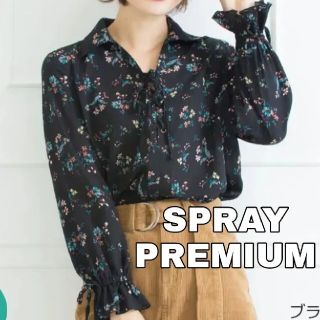 スプレイ(SpRay)のSPRAY PREMIUM 花柄レースアップシャツ(シャツ/ブラウス(長袖/七分))