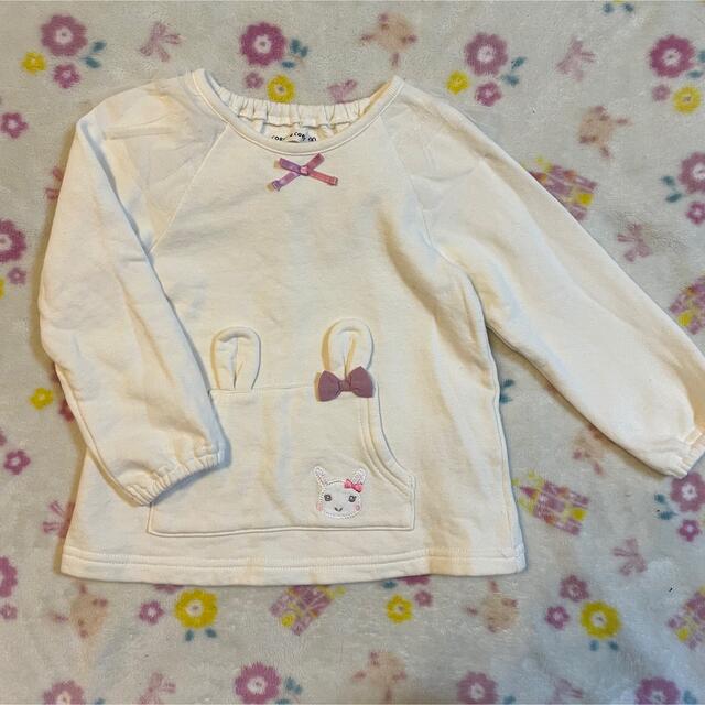 coeur a coeur(クーラクール)のクーラクール キムラタン うさみみ トレーナー 90 キッズ/ベビー/マタニティのキッズ服女の子用(90cm~)(Tシャツ/カットソー)の商品写真