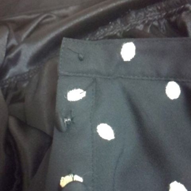 訳あり　刺繍入り　花柄　ドット　フレアー　ミニスカート　黒 レディースのスカート(ミニスカート)の商品写真