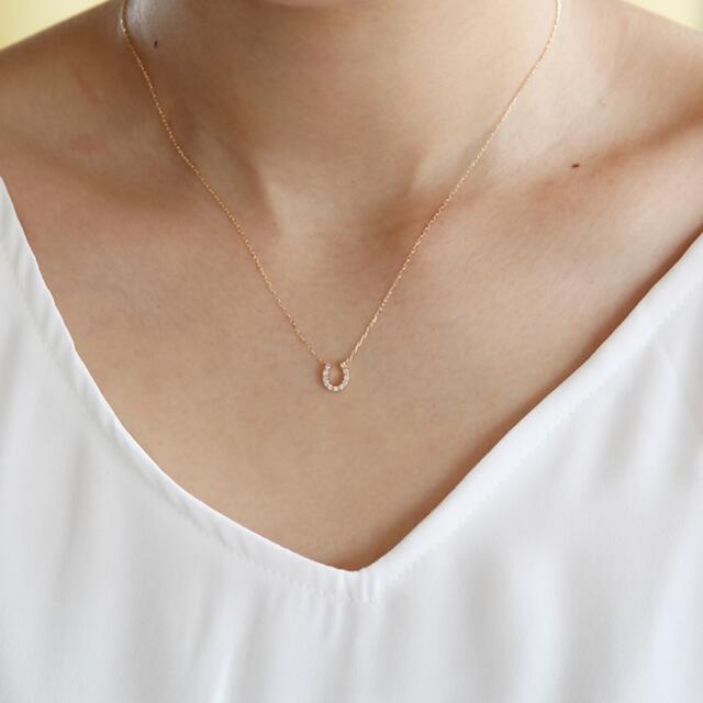 大幅値下げ☆ 4℃ ゴールド×ダイヤモンド 馬蹄 ネックレス 美品-