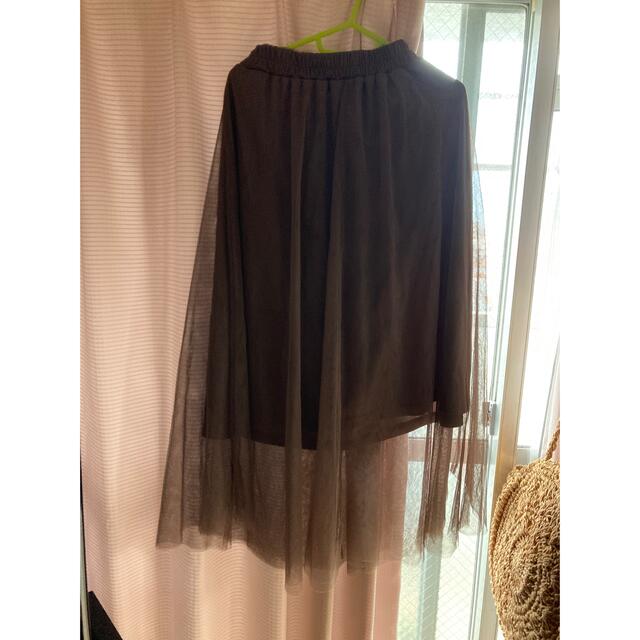 しまむら(シマムラ)のチュールスカート　ブラウン レディースのスカート(ロングスカート)の商品写真