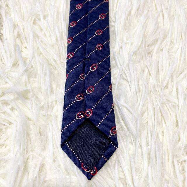 Gucci(グッチ)の【美品】GUCCI グッチ ネクタイ インターロッキング BEE ネイビー系 メンズのファッション小物(ネクタイ)の商品写真