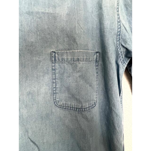 TAKEO KIKUCHI(タケオキクチ)の【タケオキクチ】ゆったり デニム シャツ ダメージ加工 半袖 ブルー M  メンズのトップス(Tシャツ/カットソー(半袖/袖なし))の商品写真