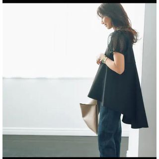 [THREE SQUARE]チュールスリーブプルオーバー(Tシャツ(半袖/袖なし))