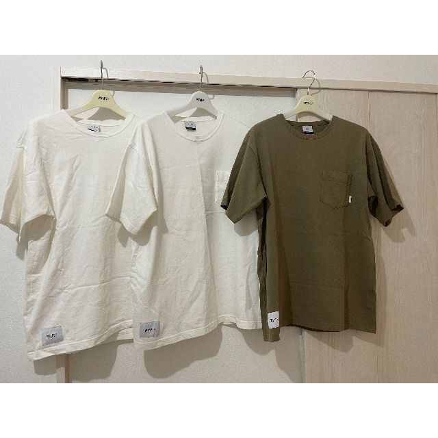 3枚セット☆BLANK SS 01☆M☆OLIVE DRAB×1☆WHITE×2トップス