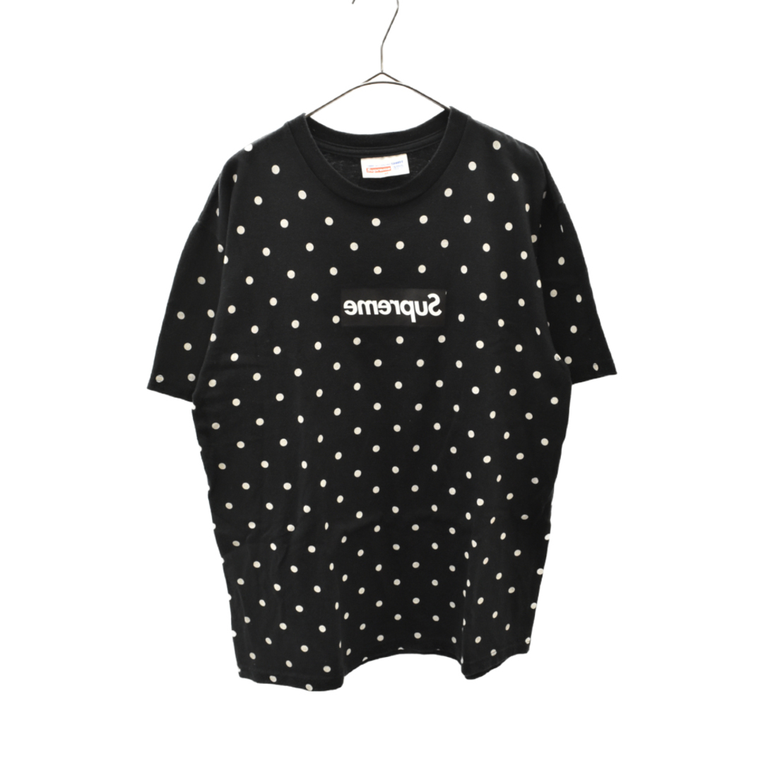 SUPREME シュプリーム 12SS×COMME des GARCONS SHIRT Box Logo Tee×コムデギャルソンコラボ ドットミラーボックスロゴ半袖Tシャツ ブラック