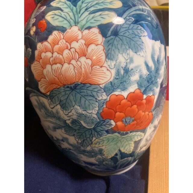 有田鍋島染錦濃芙蓉花瓶 エンタメ/ホビーの美術品/アンティーク(陶芸)の商品写真